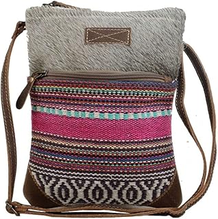 Myra Bag Simple Sober Small & Crossbody Bag Upcycled Cotton & Hair Leather S-2910