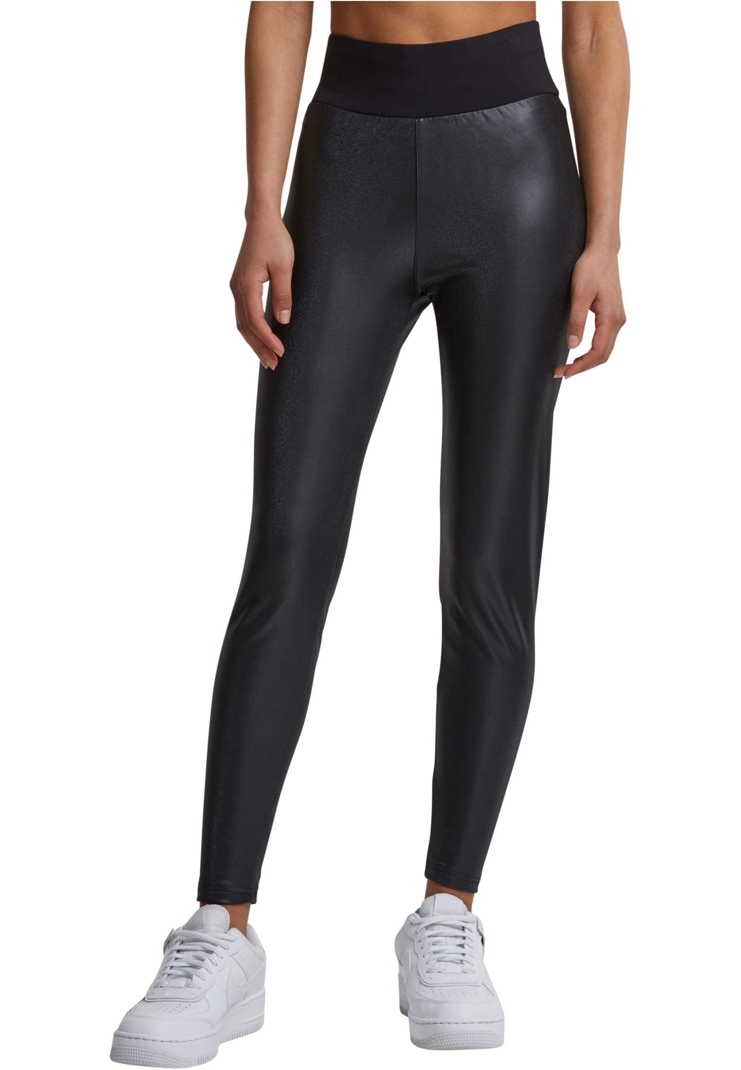 Urban Classics Women's Ladies Faux Leather High Waist Leggings , Black (Black 00007), XXL