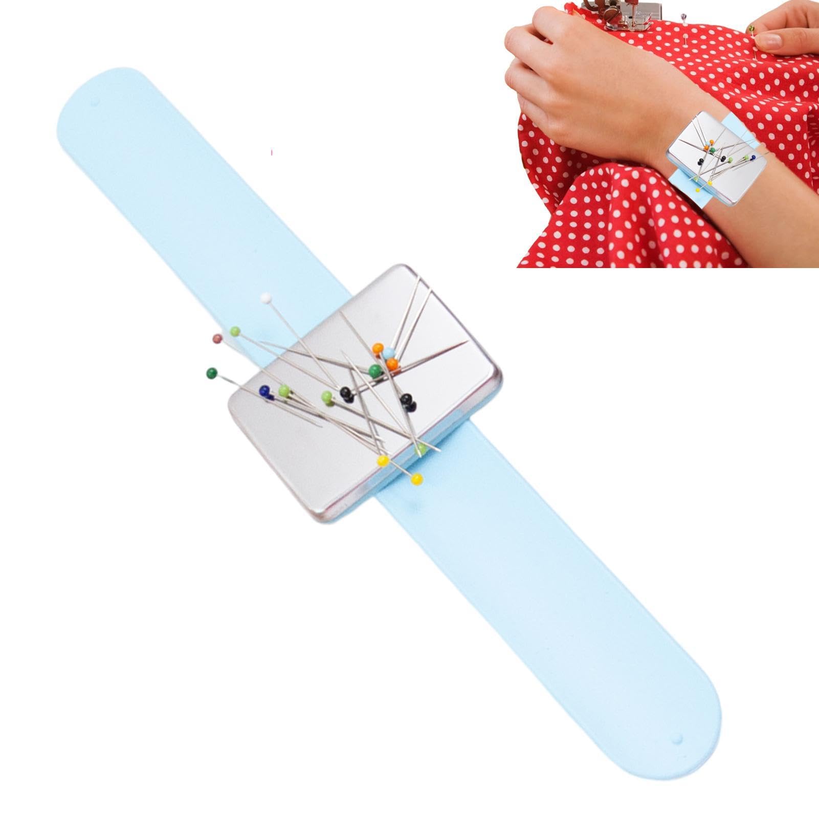 Generico Braccialetto Magnetico con Porta Spilli - Cinturino da Polso con | Puntaspilli - Puntaspilli Magnetico per Spilli da Cucito, Fermagli per Capelli E con Puntaspilli da Polso, per