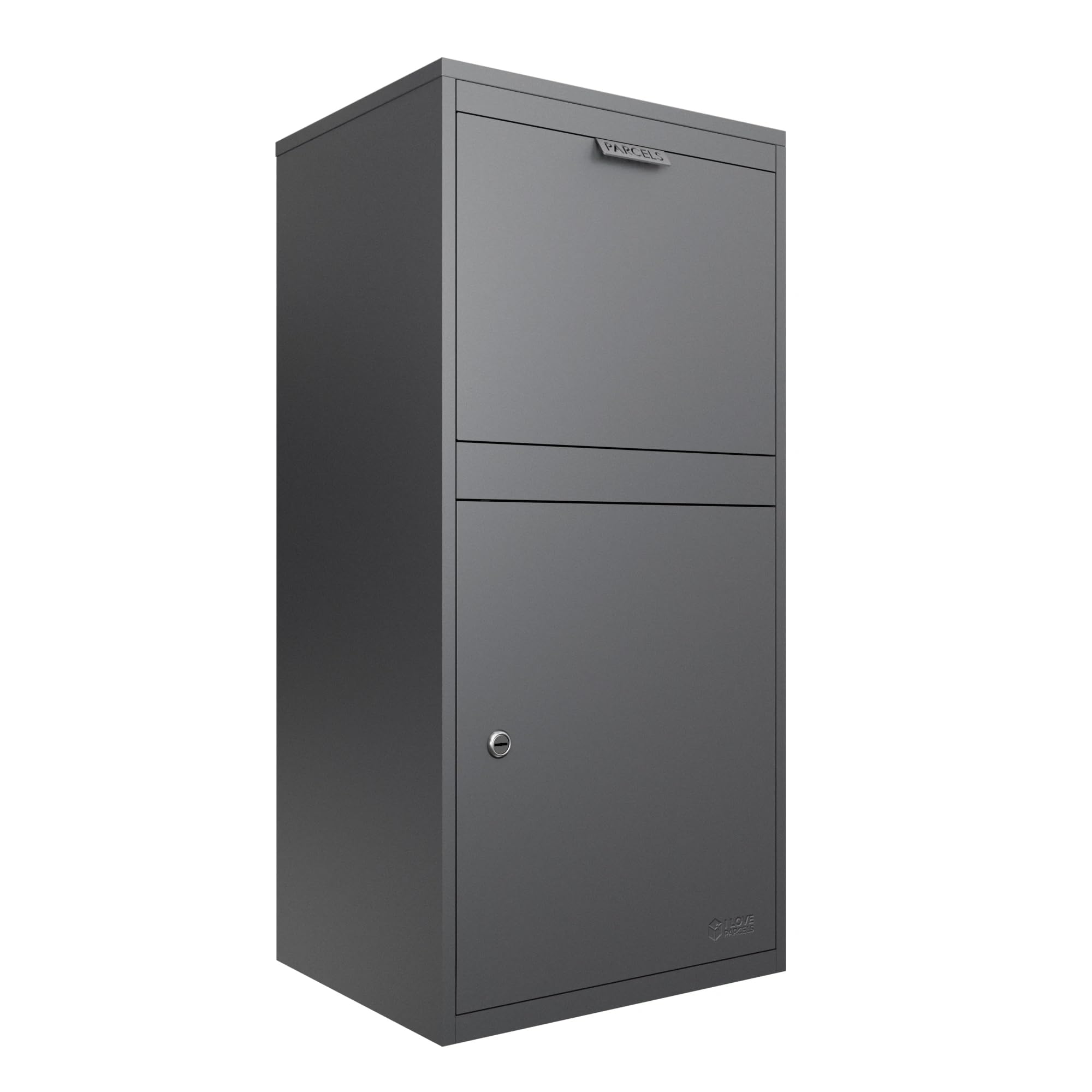 Iloveparcels Anthracite Manhattan Large Drop Box With Front Or Rear Access, Secure Anti Theft Lockable Parcel Box For Home Deliveries, Weatherproof Galvanised Steel – (Ral 7016)