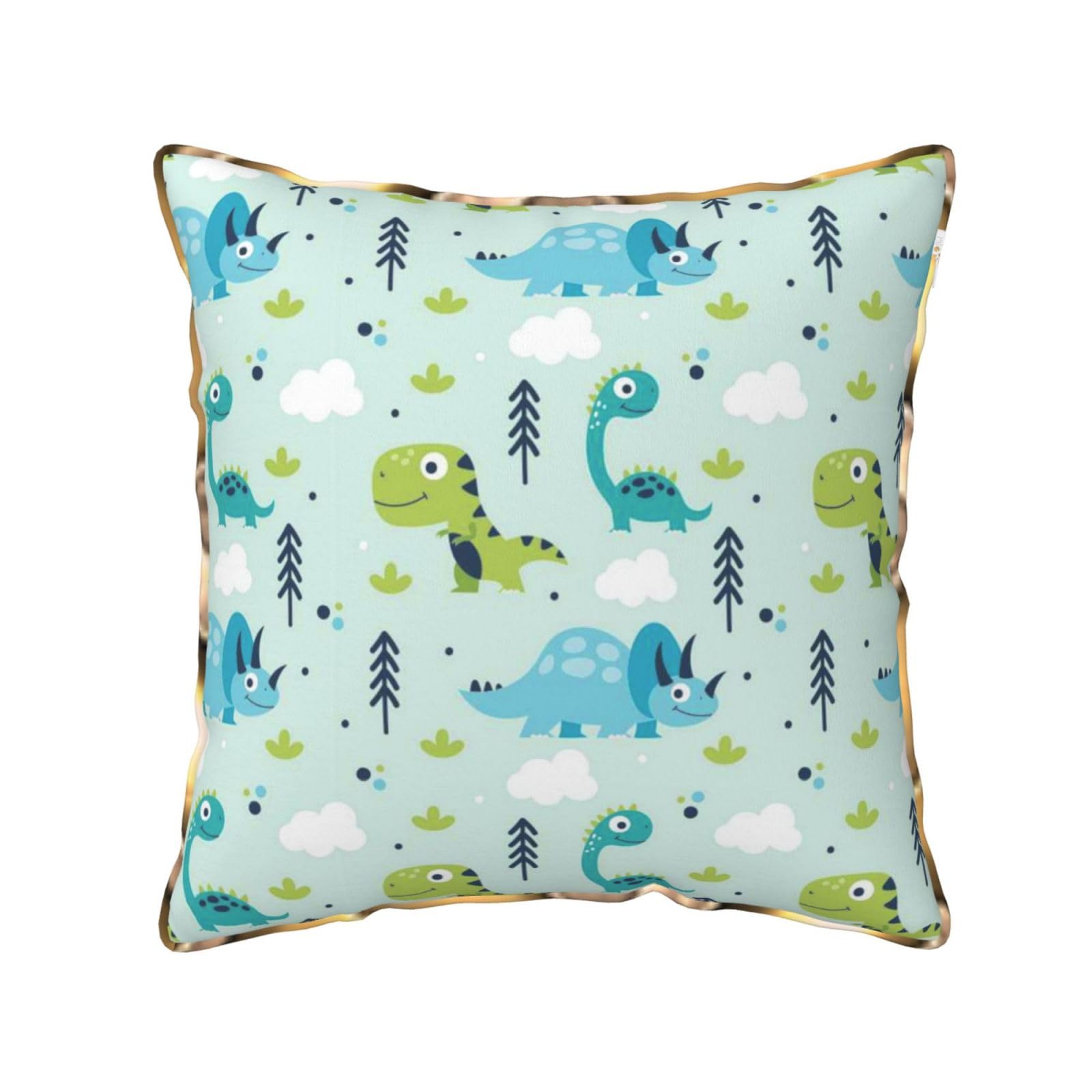 FZGGWYHL Dinosaur pattern printed Velvet Throw Pillow Cover Pillowcase