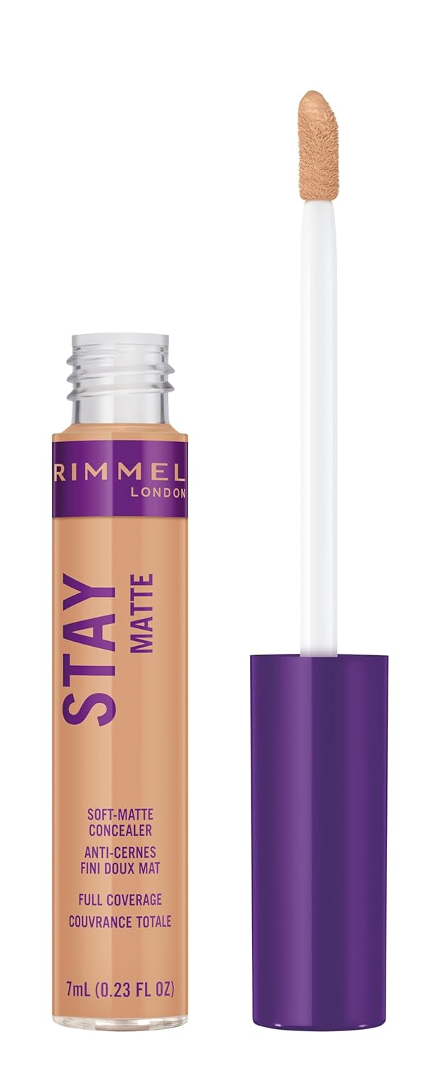 Rimmel London Stay Matte – 210 Shell – Concealer, 24-Hour Wear, Shine Control, Fights Free Radicals, 0.23oz