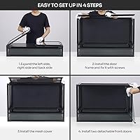 Vista 7 de REPTI ZOO Tanque de reptiles plegable de 120 galones, terrario de reptiles grande de vidrio templado de 48 x 24 x 24 pulgadas, parte trasera de PVC