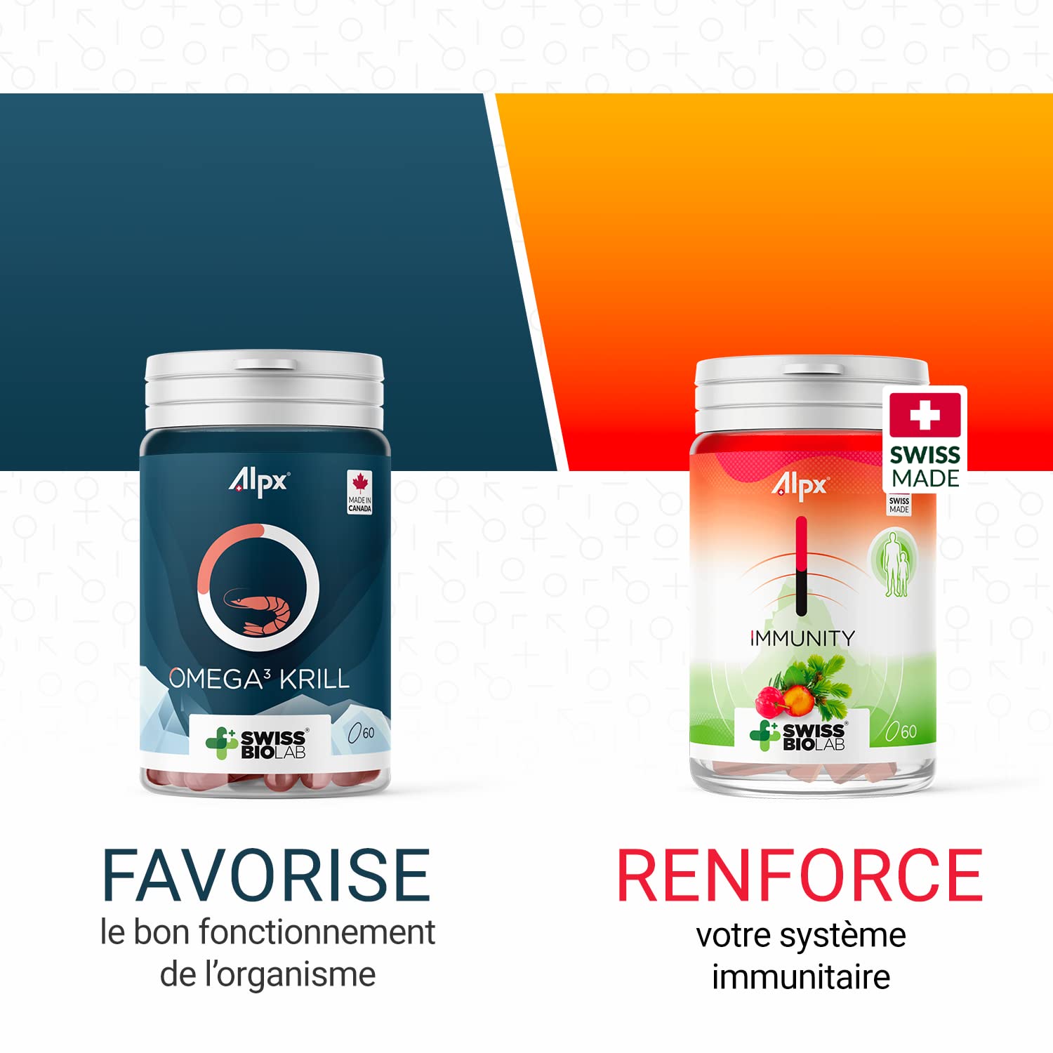 ALPX - Oméga 3 Krill - Complément Alimentaire à Base d'Huile de Krill - 60 Capsules - Fait en Suisse