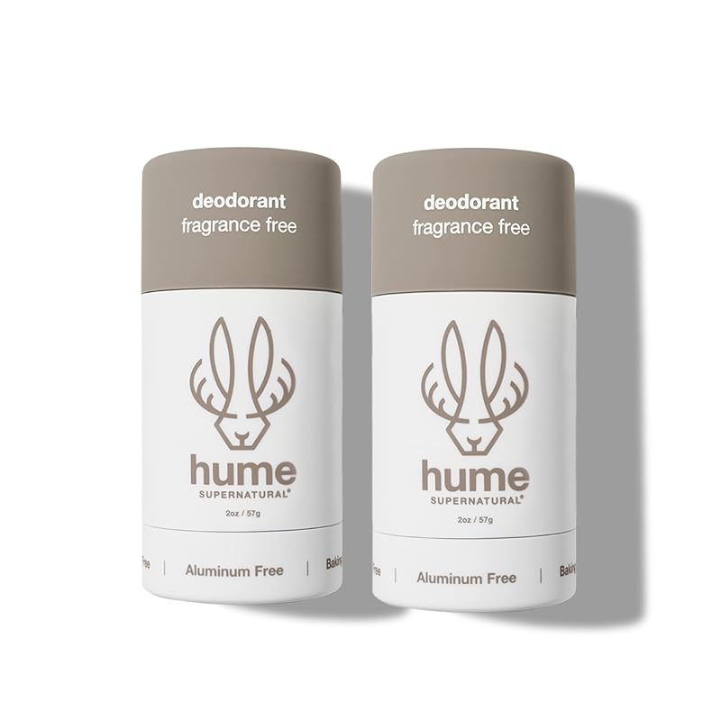 Desodorante HUME SUPERNATURAL sem alumínio e sem fragrância, unissex, pacote com 2