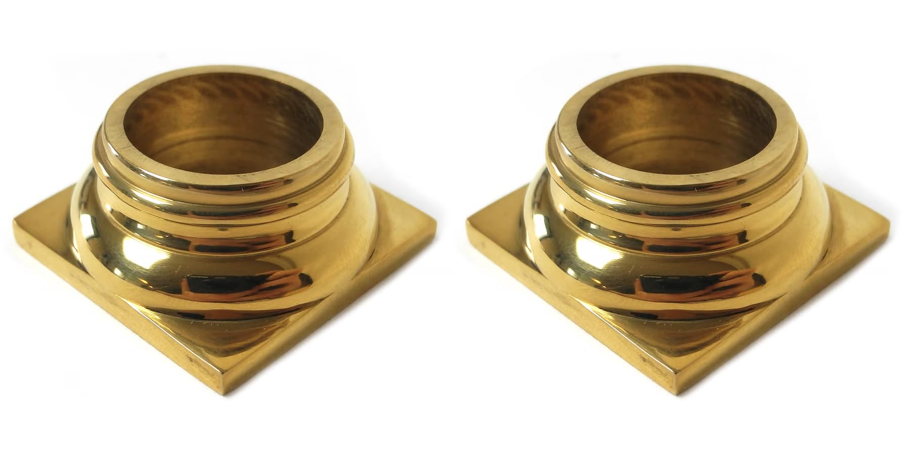 Harts Gold Pair Of Cast Brass Clock Column Finials, Square Base, 5 Different Sizes, (19Mm) Pillar Capital Inside Ø19mm. Base 31Mm X 31Mm. Height 15Mm.