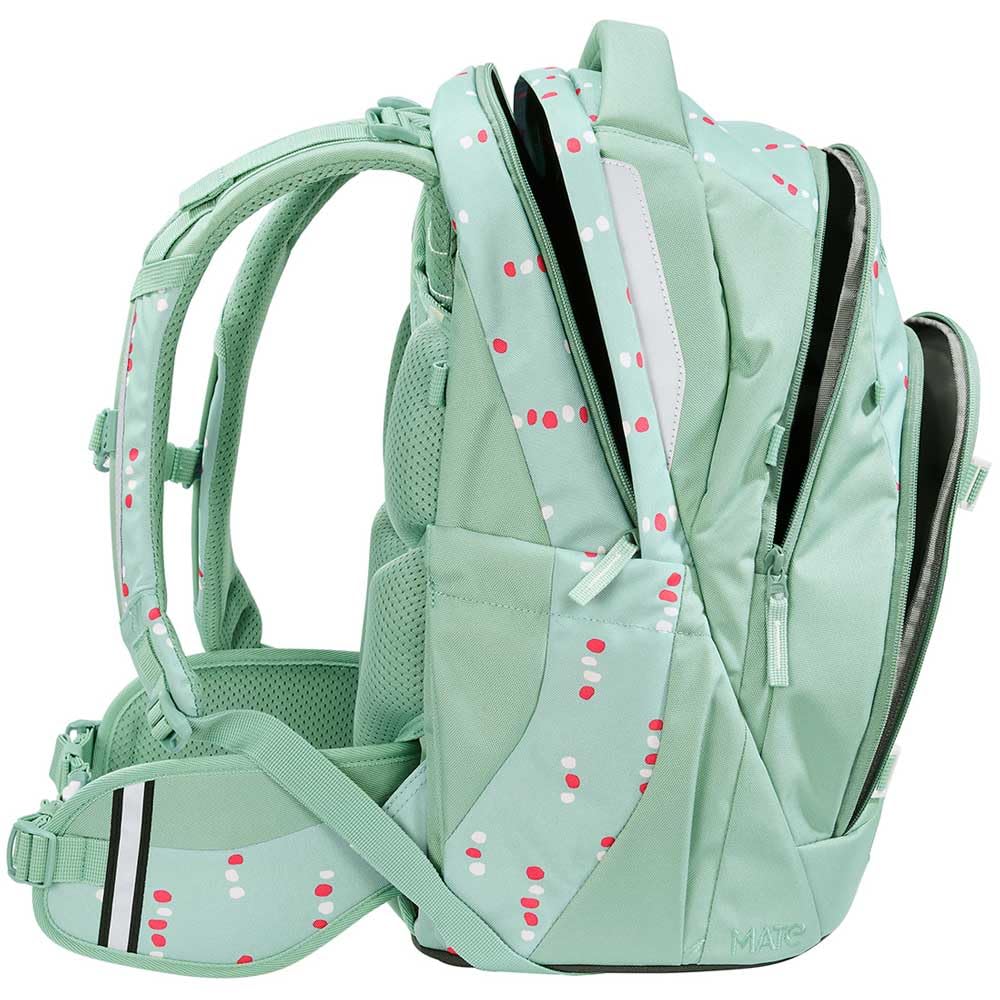 coocazoo MATE Schulranzen-Set 3tlg für Mädchen und Jungen ab der 4. Klasse mit Rucksack. Schlamperetui und Sportbeutel (Dancing Dots V2)