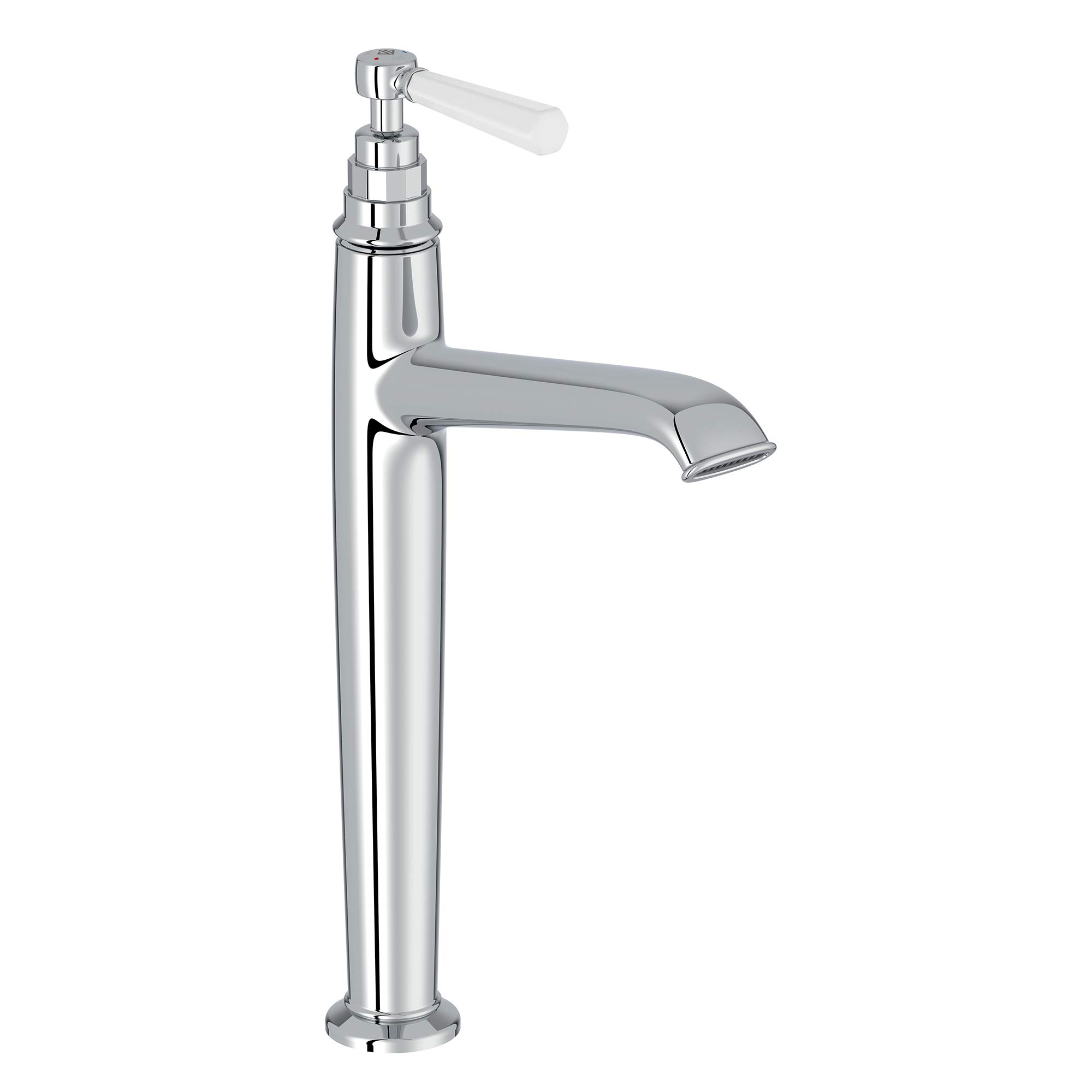 Jacob Delafon E24309-CP Mitigeur lavabo Cléo 1889 haut sans vidage, style rétro poignée céramique, Chrome