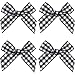 VIVIQUEN Gingham Craft Ribbon Bows Mini Checkered Ribbon Flowers Appliques for Sewing, Gift, DIY Craft, Wedding Decoration Ornament (Black, 48PCS)