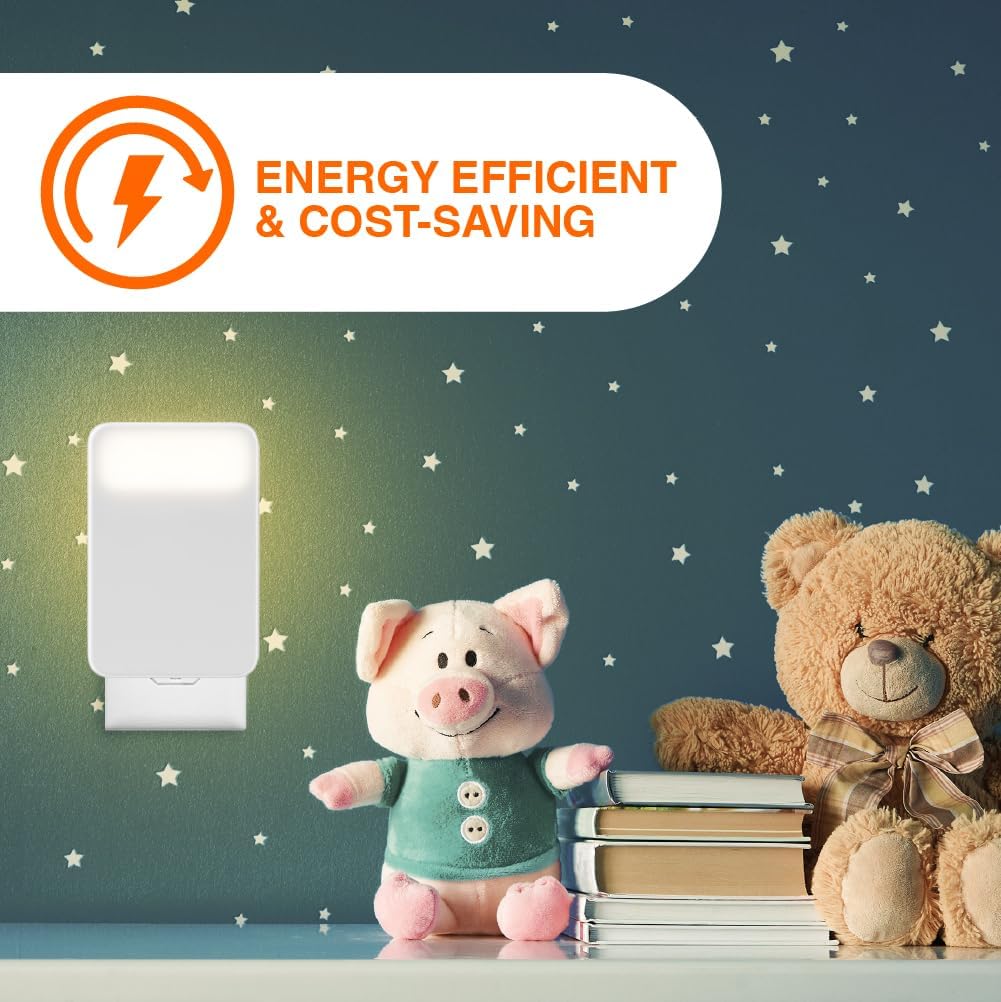 LEDVANCE Correct Title Sylvania LED Night Light with Plug, Dusk to Dawn Sensor, Warm White, 3000K, Dimmable, Indoor, 80 CRI, UL Listed, White Finish - 2 Pack (60902)