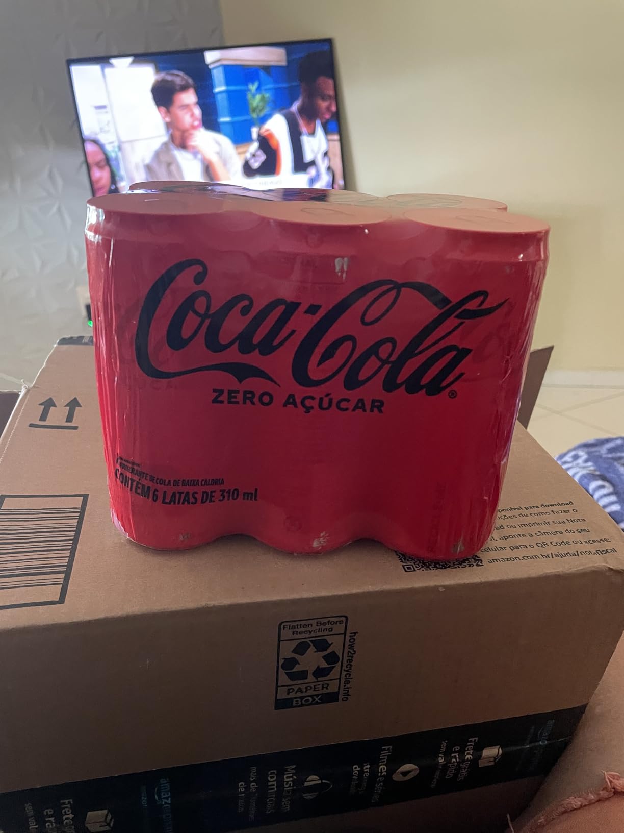 Pack de Coca Cola Sem Açúcar Lata 310ml 6 unidades