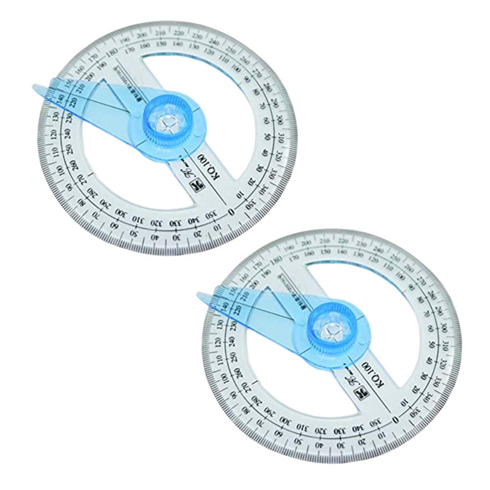Toyvian 2Pcs Protecteur de cercle de rapporteur de 360 degrés pour les élèves du primaire