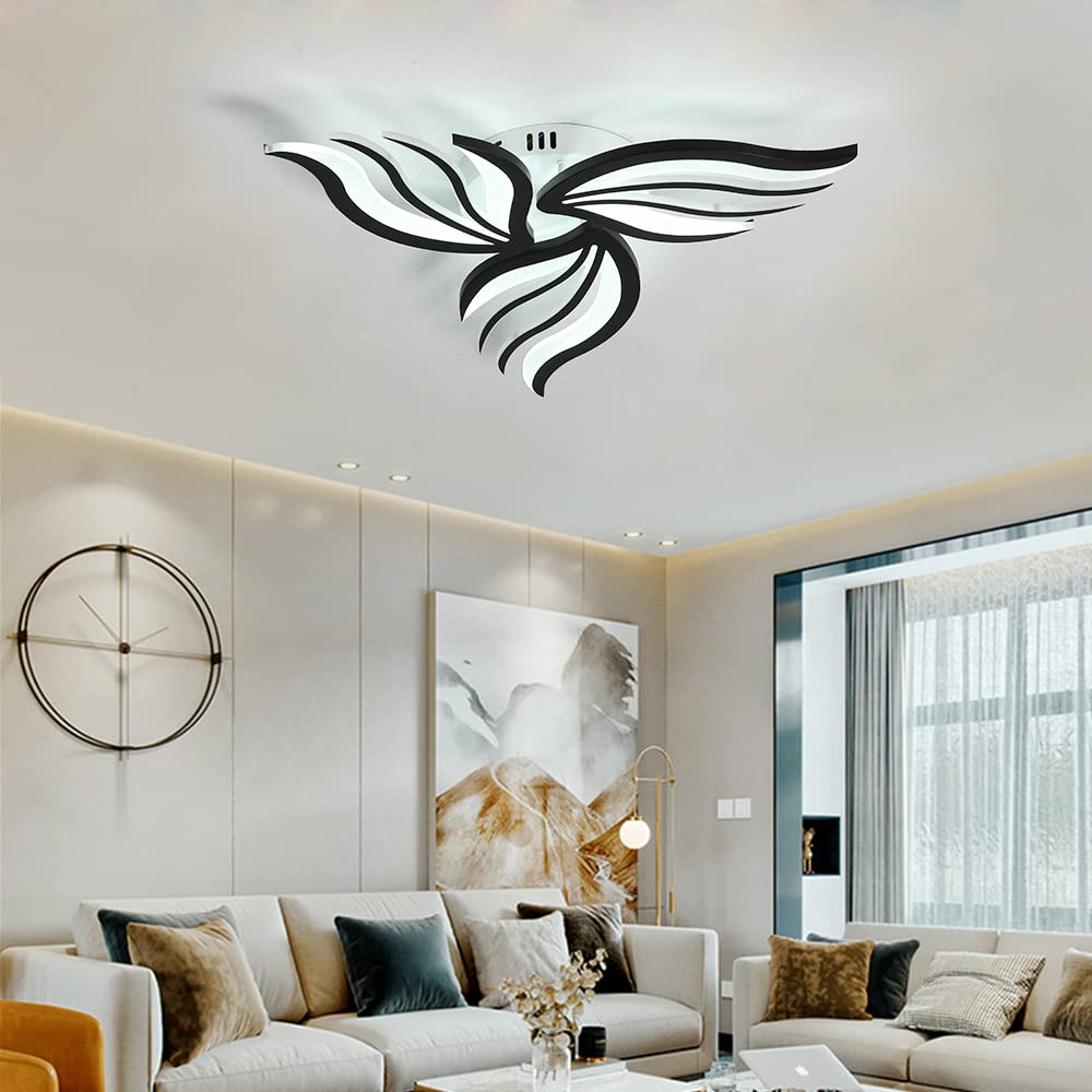 Blumen-Deckenleuchte, Dimmbar, 7200 Lumen, 72W, Mit Fernbedienung & App, 3000K-6000K, Für Wohnzimmer & Schlafzimmer