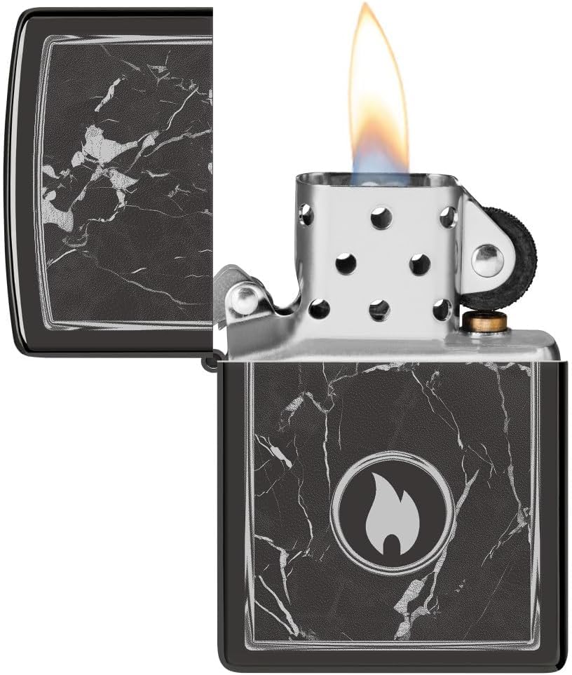 Encendedor Zippo personalizado con diseño de llama mármol miniatura 5