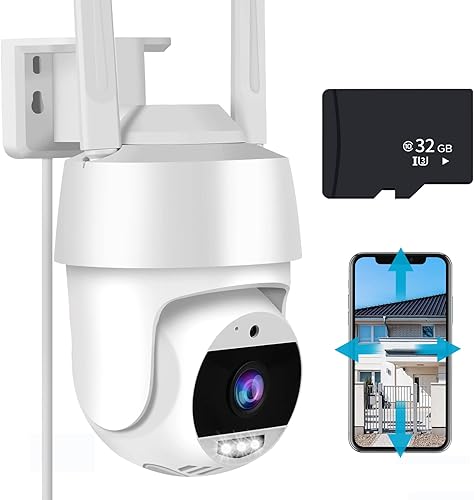 P Panoraxy Cámara de seguridad 2K para exteriores Cámara WiFi de 4MP 360, IP66, detección de movimiento y sirena, seguimiento automático,