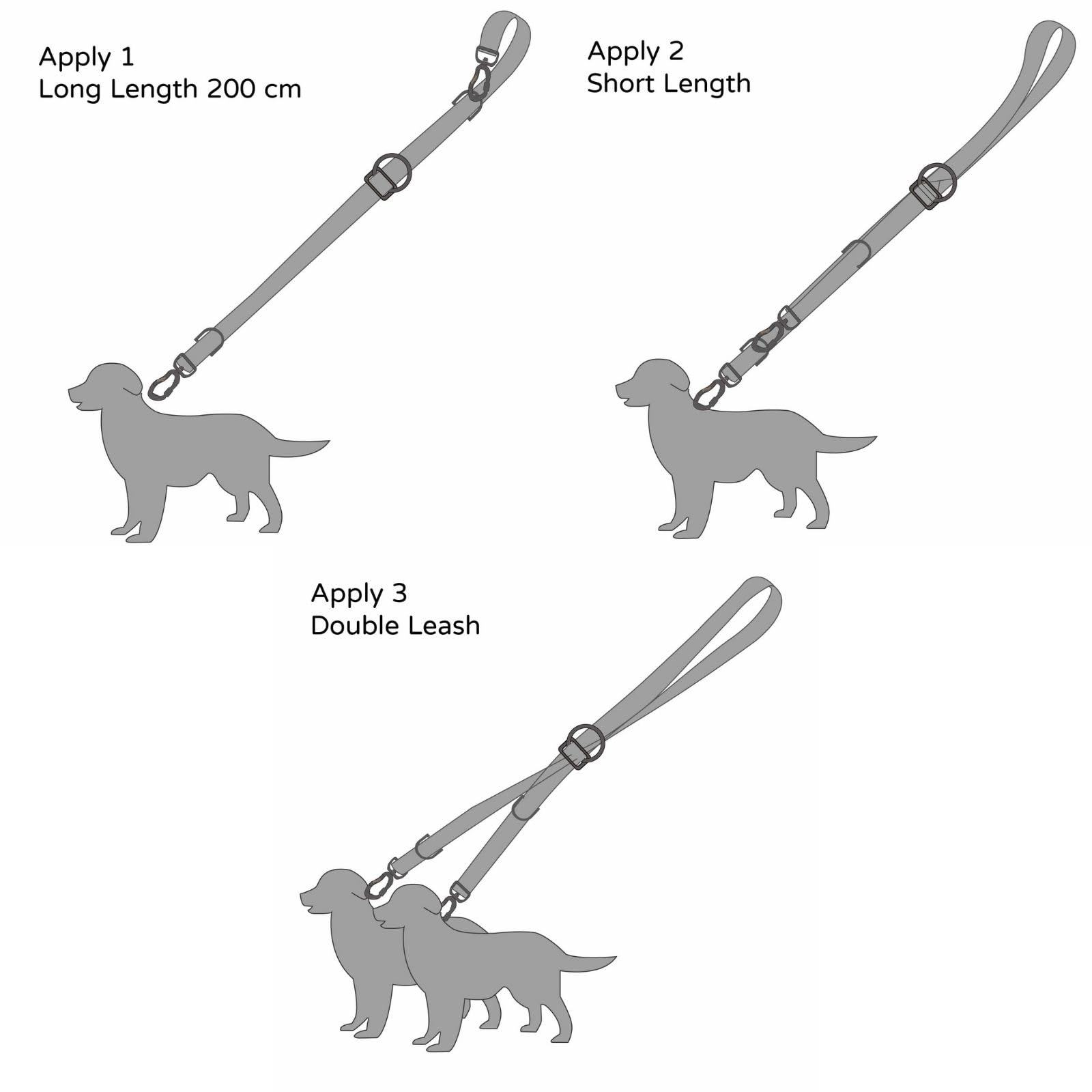 Woofy Woofy 6in1 Multifunctional Dog Leash, Hands Free Dog Leash, Adjustable Length 2M, Twilight Forest Print - Image 3