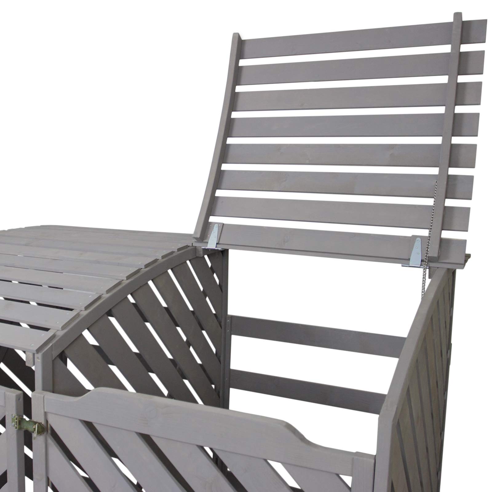 Double Wheelie Bin Storage Shed Store Hideaway Wooden Dustbin Cupboard