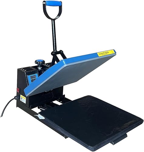 Fancierstudio prensa de calor para sublimación de playeras, digital, calidad industrial, de 15 x 15 pulgadas, negra, azul