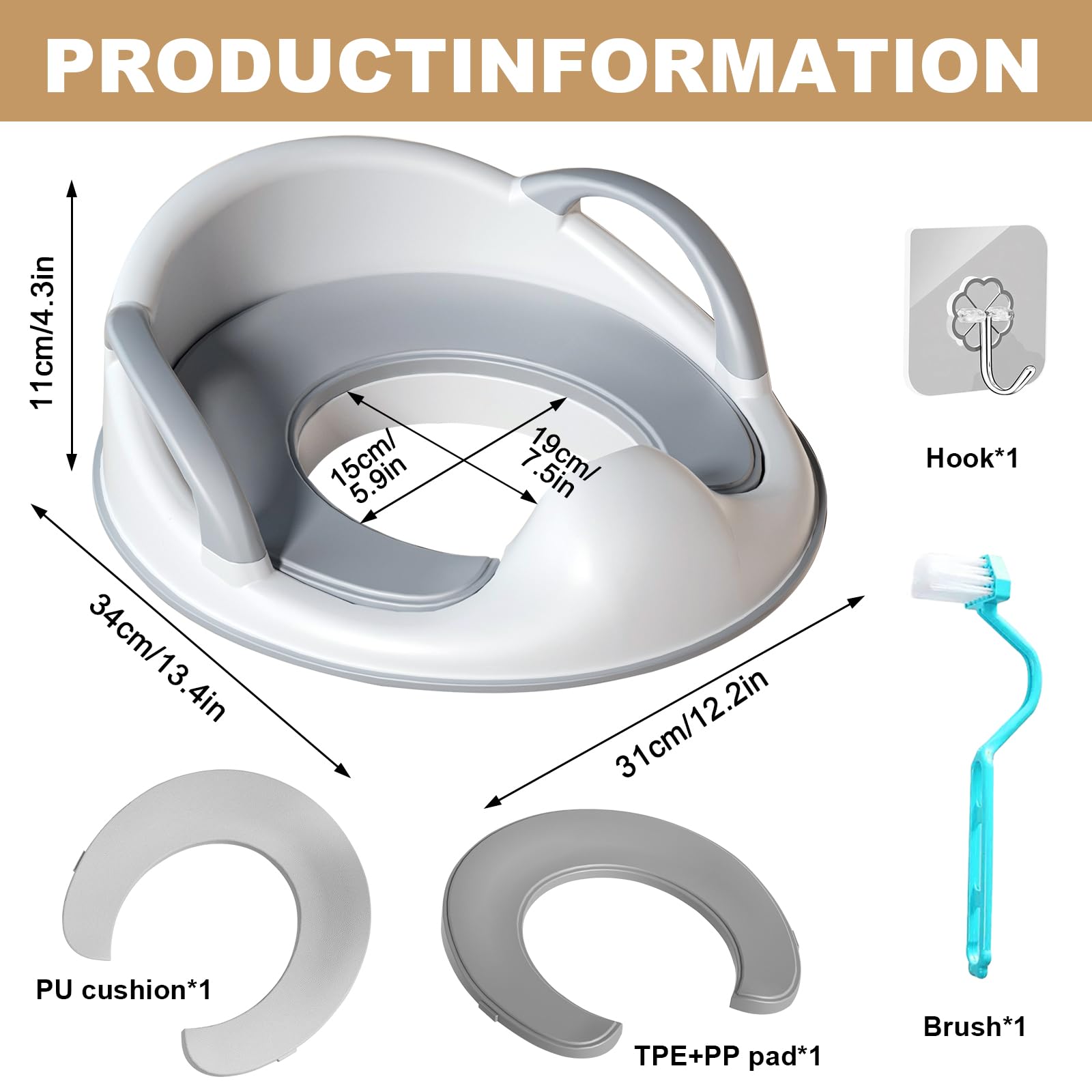 Riduttore WC Per Bambini Snarflun Con Braccioli E Schienale - Adattabile A Tutte Le Forme Di Water, Per Bimbi 1-5 Anni - Foto 13