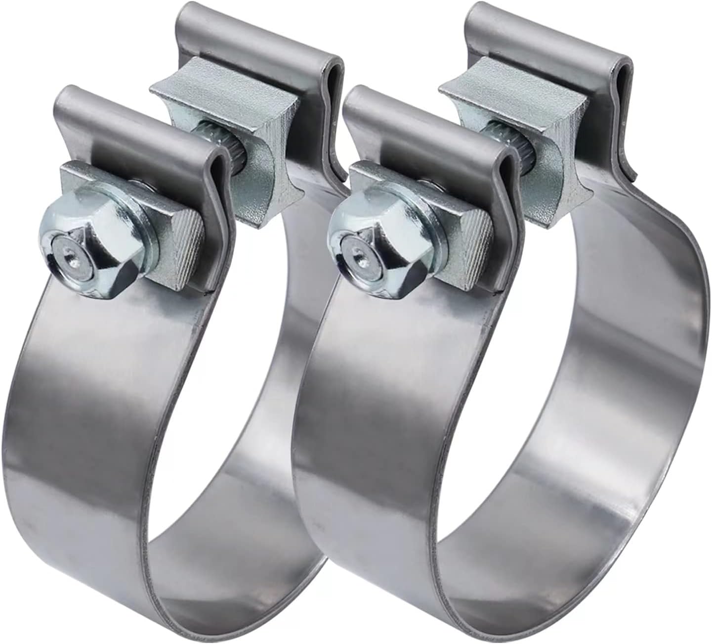 ROADFORMER 2.75 inch Exhaust Clamp Narrow Band Stainless Steel for Exhaust Pipe, Muffler and Exhaust System Repair (2 Pack) 2.75"