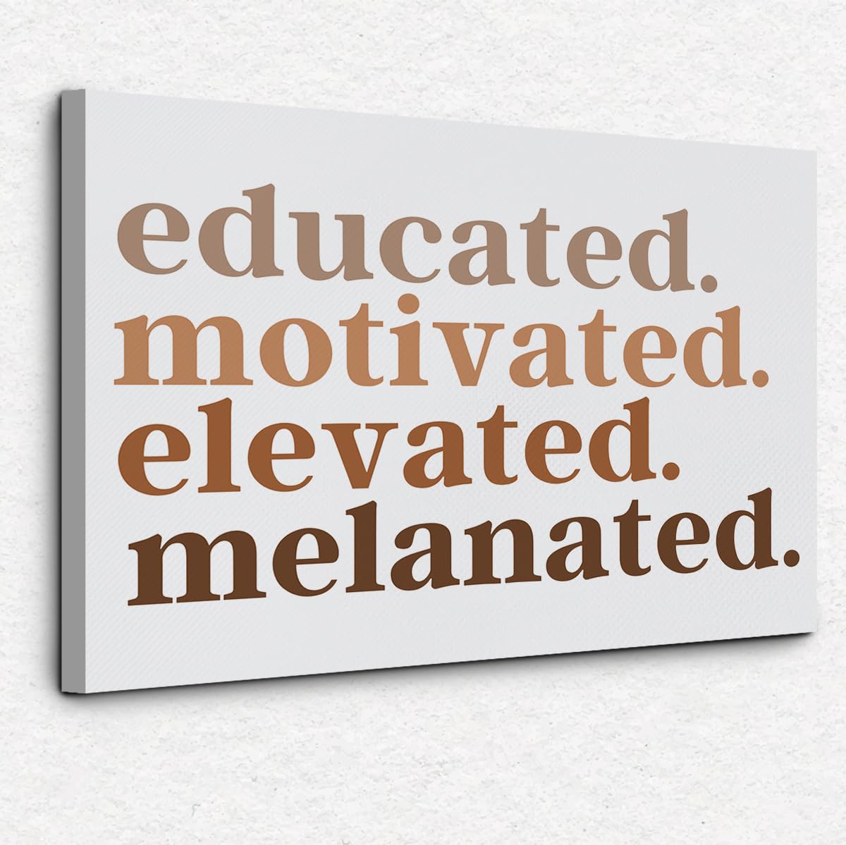 Nogrit African American Wall Art,Educated Motivated Elevated Melanated,Black Woman Wall Art for bathroom decor 14×11, Black Art Wall Decor Black History Month Gifts,African American Gifts