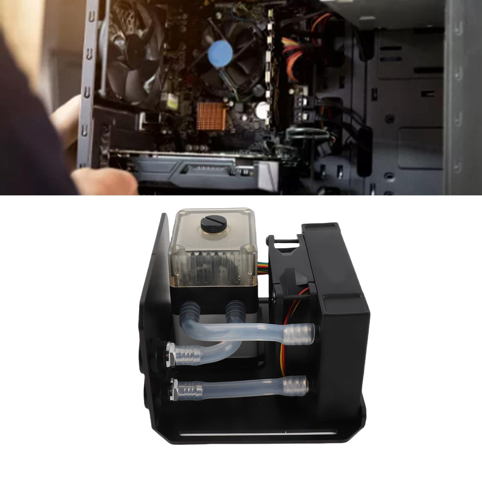 aqxreight Wysokowydajna Pompa Chłodząca do Komputera PC, szybkość 450 L/h, Port D, Interfejs 4-pinowy, Uniwersalna Rura Gwintowana G1/4 do Stacji Roboczej na Komputer Gier, Płynna Chłodnica Procesora