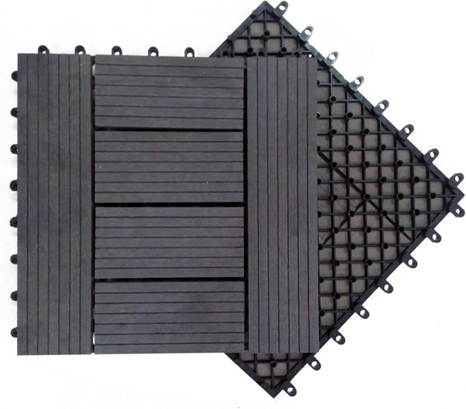 Azulejos de cubierta entrelazados madera acacia