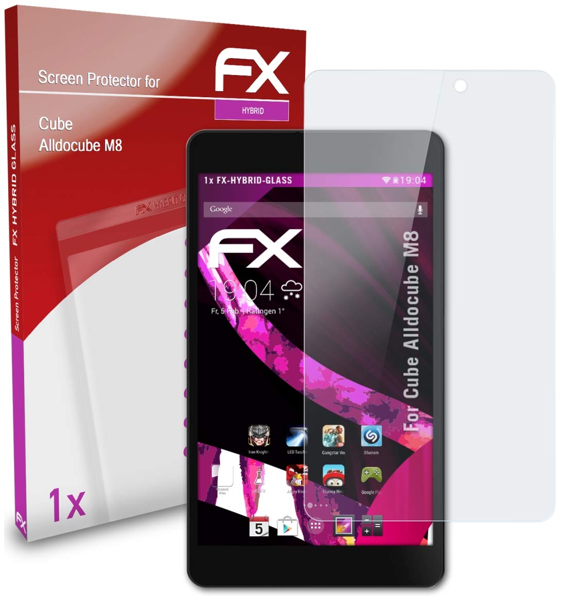 AtFoliX Película Protectora De Vidrio De Plástico Compatible Con Blackview Active 8 Pro Glass Protector, 9H
