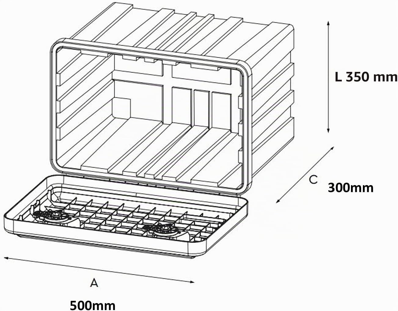 DAKEN Just 500 Coffre à Outils pour Camion 500 x 350 x 300 mm 30,5 l