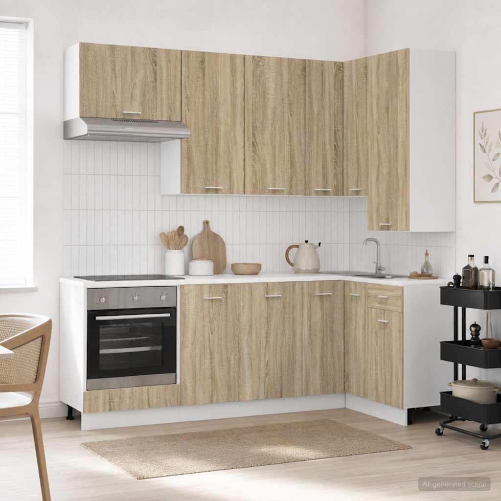 Unita Cucina LYON 8 pz Rovere Sonoma Legno Ingegnerizzato