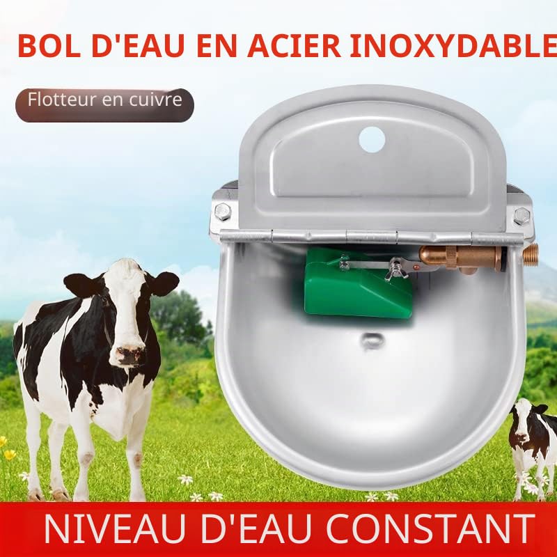Abreuvoir automatique avec valve flottante en cuivre,Grande capacité,En acier inoxydable,Abreuvoir pour bovins,Abreuvoir automatique pour chien,Gamelle automatique pour cheval