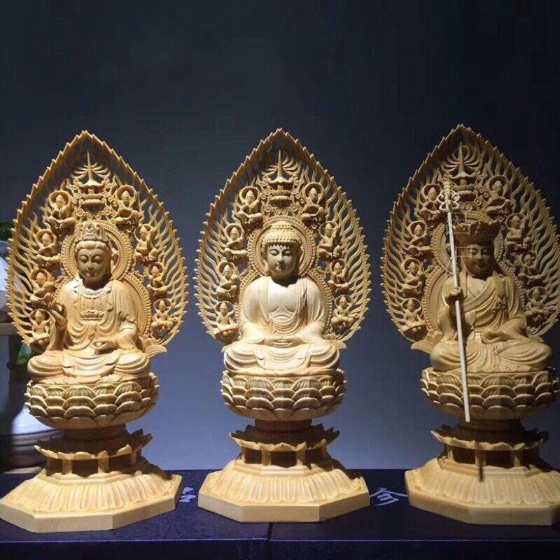 Amazon｜觀音菩薩 地蔵菩薩 阿弥陀如来 仏壇仏像 仏教工芸品 木彫 精密 