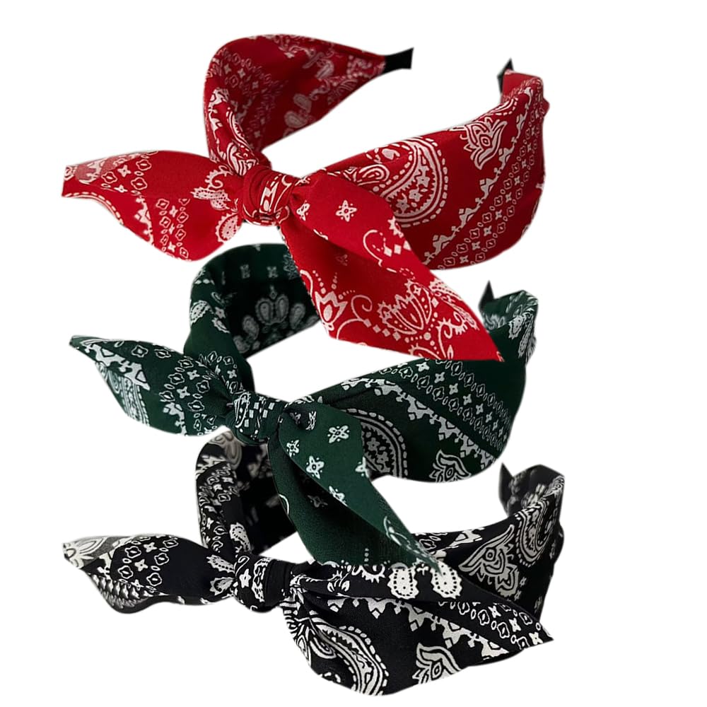 Wide Headbands for Women Fabric Hair Band,Elastic Headbands Knot Hairbands Hair Accessories for Daily Wearing Dating, Sports (3CASE4)