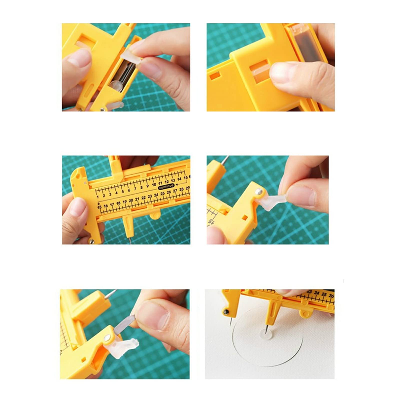 Compass Cutter,Coupeur Réglable Circle Rotary Papier Tondeuse Carton Caoutchouc Cuir Art Artisanat Craft Tool PVC Plastique Circulaire Recadrage Découpe Outil Dessin Rond pour Couper Carte
