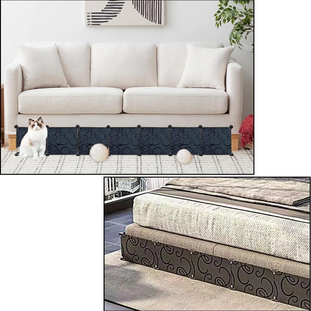 Under Bed Blocker Bumper for Under Couch, White Toy Blocker