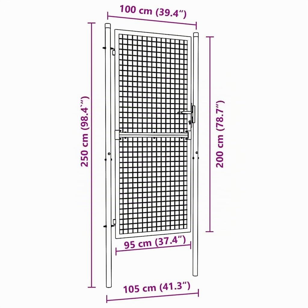 vidaXL Puerta de valla de acero 100 x 200 cm verde