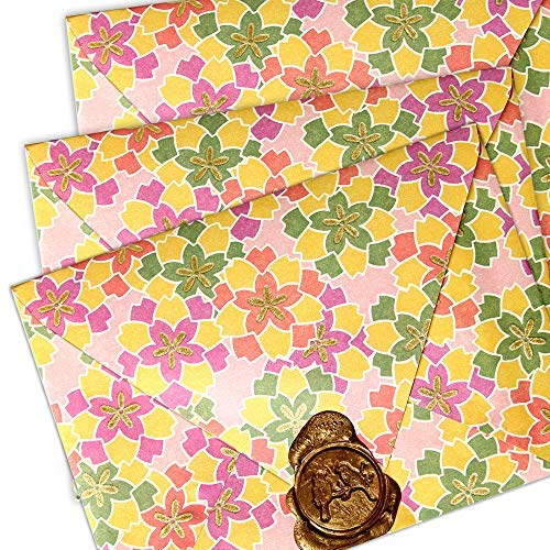 UNIQOOO 24 Sheets 6 Patterns Japanese Gift Wrapping Paper, Kimono