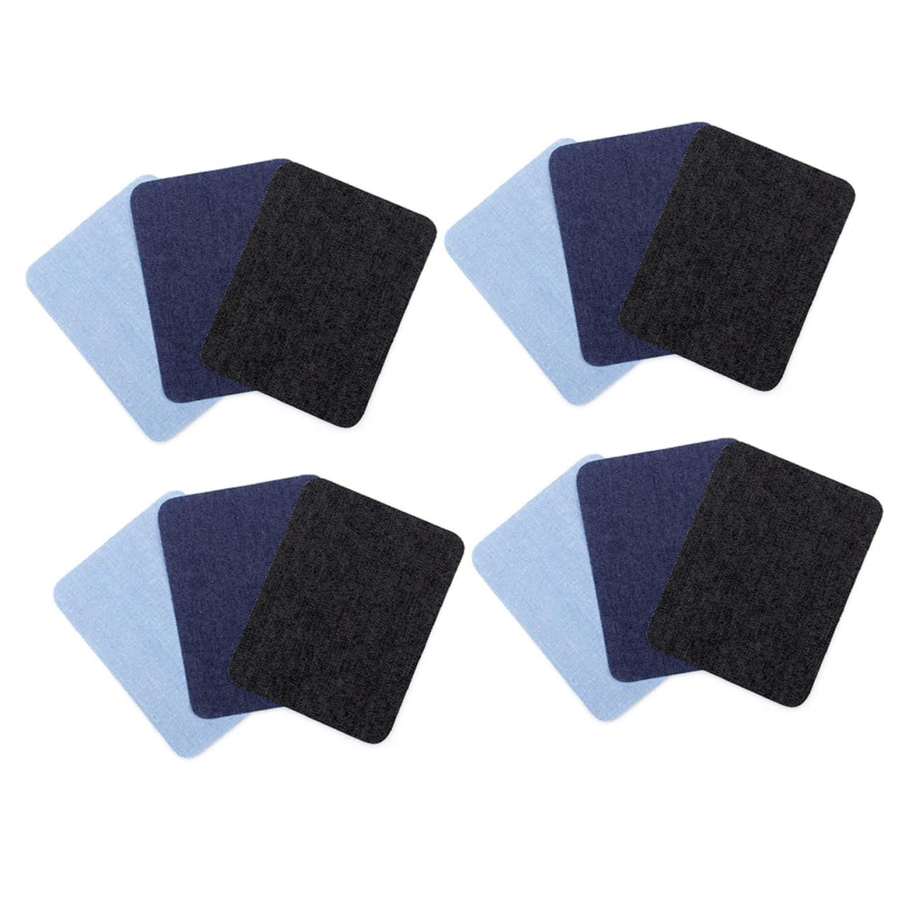 SHINEOFI 36pezzi Patches Adesivi Denim Per Riparazione e Decorazione Nero Blu Scuro Blu Facili Da Applicare Con Ferro Da Stiro Per Jeans Magliette e Zaini