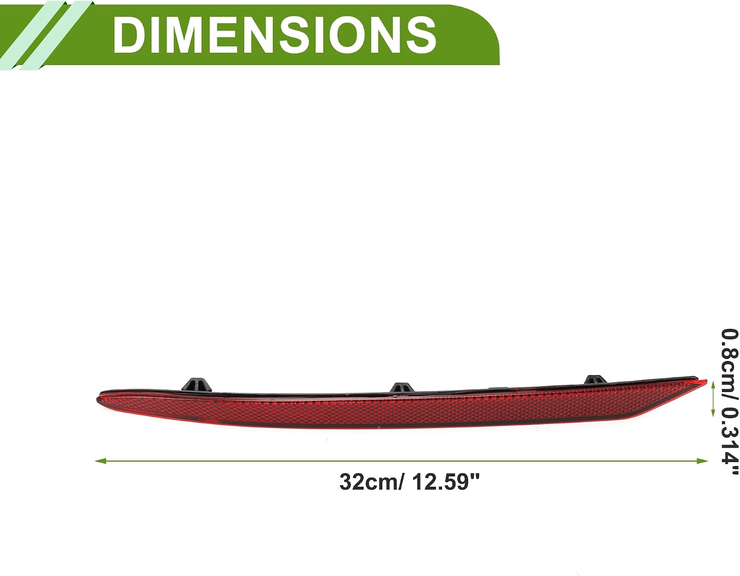 No.KS7Z13A565B Bumper Reflector for Ford Fusion 2019 2020 Durable Red Rear Left Bumper Reflector Side Marker Plastic 1pc