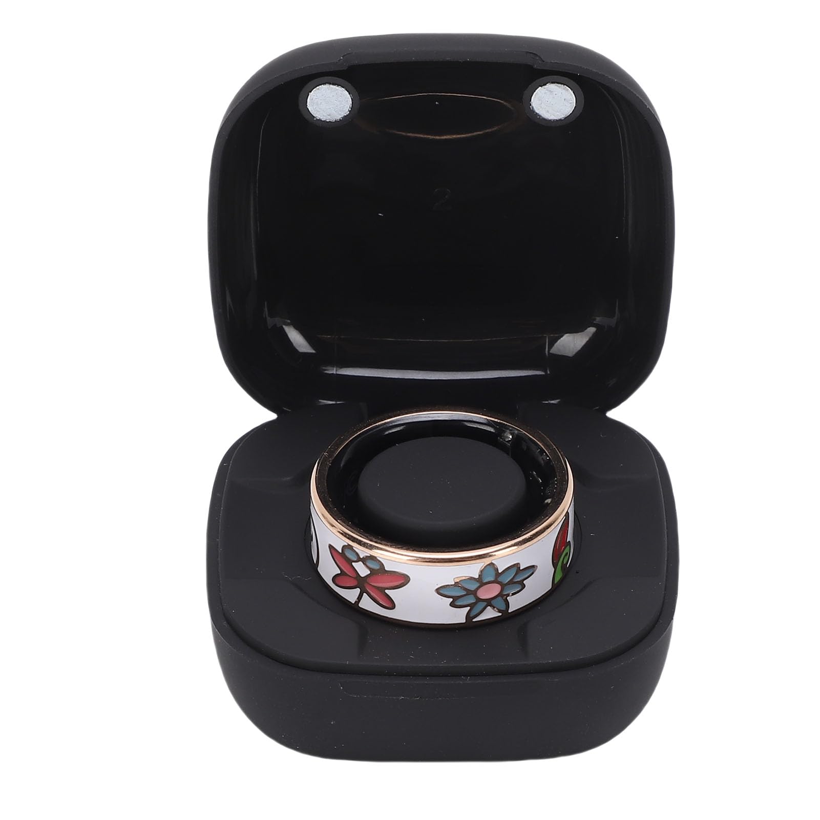 Anillo Inteligente con Artesanía Esmaltada y Fotografía Remota, IP68 para Monitoreo del Sueño y Seguimiento del Estado Físico, (8 ID: 18,1 mm/0,711 Pulgadas, Circunferencia: 56,9 mm/2,24