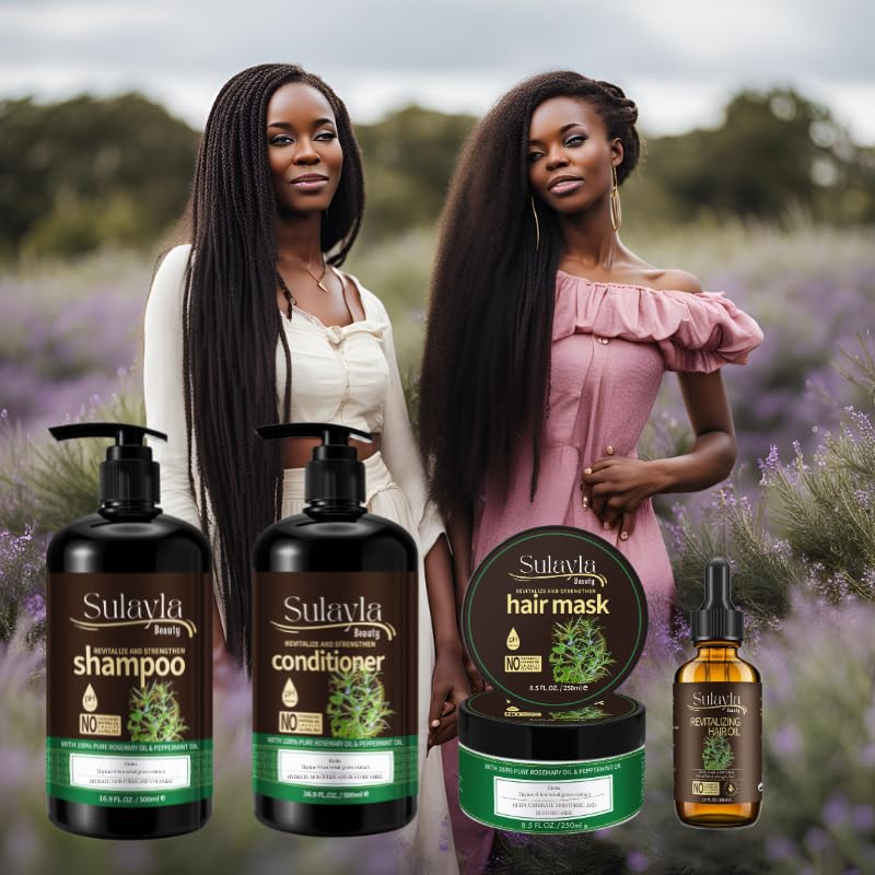 Sulayla Beauty Revitalize and Strengthen Hair Conditioner-100% Pure Rosemary and Peppermint Oil - with Biotin - Promotes hair growth - 500ml - Image 8