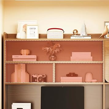 Computer Desk with Hutch,Wood Writing Desk with Storage Drawers and Shelves,Workstation PC Laptop Desk for Office,Home(100x45x131cm, Wood)