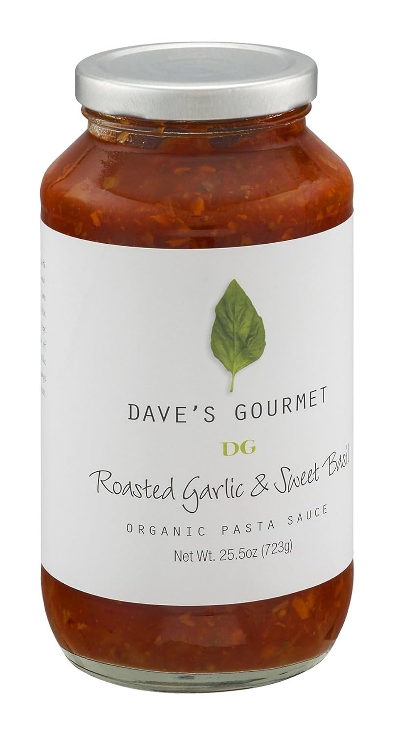 Daves Organic Roasted Garlic and Sweet Basil Pasta Sauce, 25.5 Ounce - 6 per case.