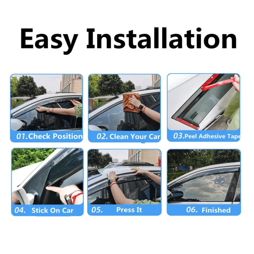Lot de 4 Déflecteurs de Vitre, pour BMW M5 E60 2004-2010 Pare-Vent Pare-Pluie Avant ArrièRe Fenêtre Vent visière Accessoire Voiture