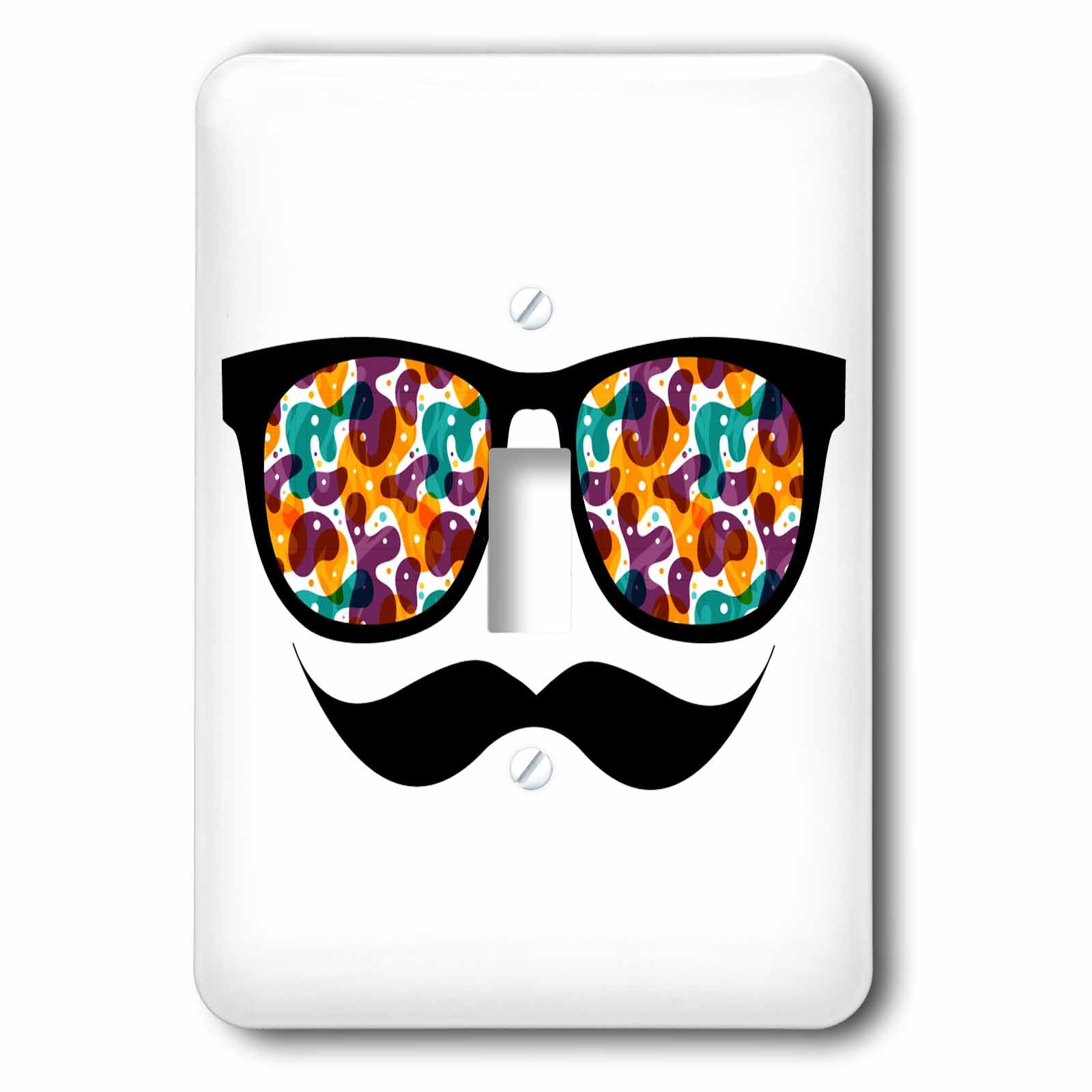 Interrupteur simple hipster retro multicolore 3dRose lsp_116508_1