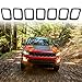 XBEEK Front Grille Cover Grill Ring Inserts Frame Trims Kit for Jeep Compass 2017 2018 2019 2020 (Tape on - Black)