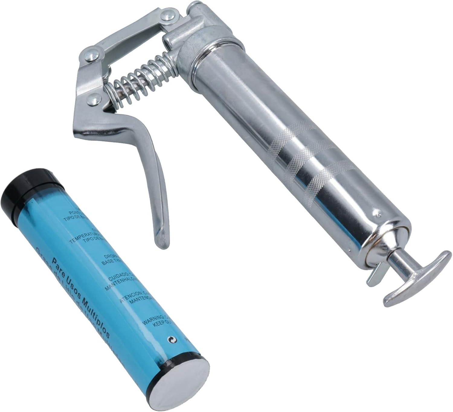 Mini Grease Gun + Oil Can With Flexible + Rigid Nozzles and 3oz Grease 5pc Kit