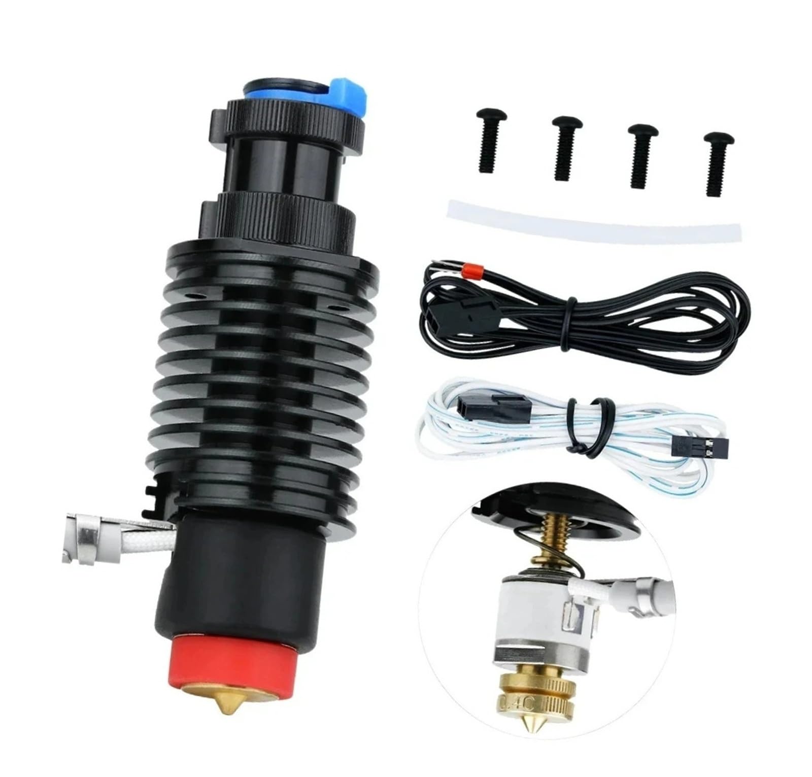Kit Hotend V6, Compatible con Revo Impresora 3D Boquilla Latón Calefactor | Incluye boquilla latón, sensor termistor 104Nt, radiador de aluminio