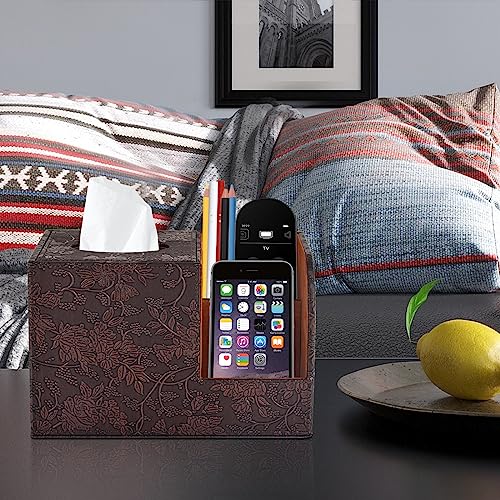 Xnone MULTIFUNCTIONAL TISSUE BOX COVER Pu Leather Tissue Box Cover Square Kleenex Holder Tissue Box Organizer thumb #6