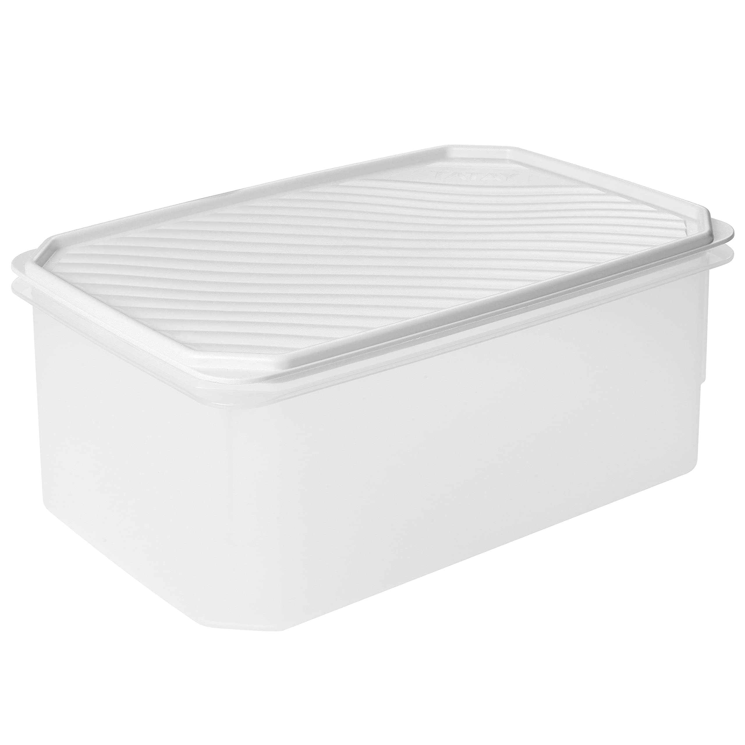 TATAY Food Container 4.7L Top Flex | Pressure Lid | Plastic Food Containers with Lids | Microwave, Dishwasher, Fridge & Freezer Safe | BPA-Free Plastic | 28.5x18.5x12.2 cm, White